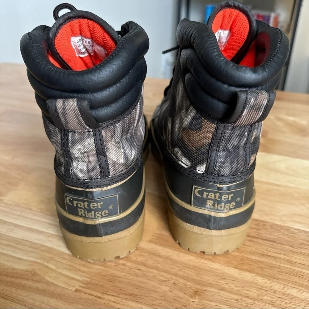 Crater Ridge Duck Boots Camo Hunting Waterproof Winter Snow Hiking Men’s Size 5